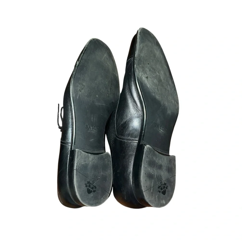 BALLY Tayson Black leather Cap toe Derby Shoes Men's US 10.5 EEE Switzerland EUC